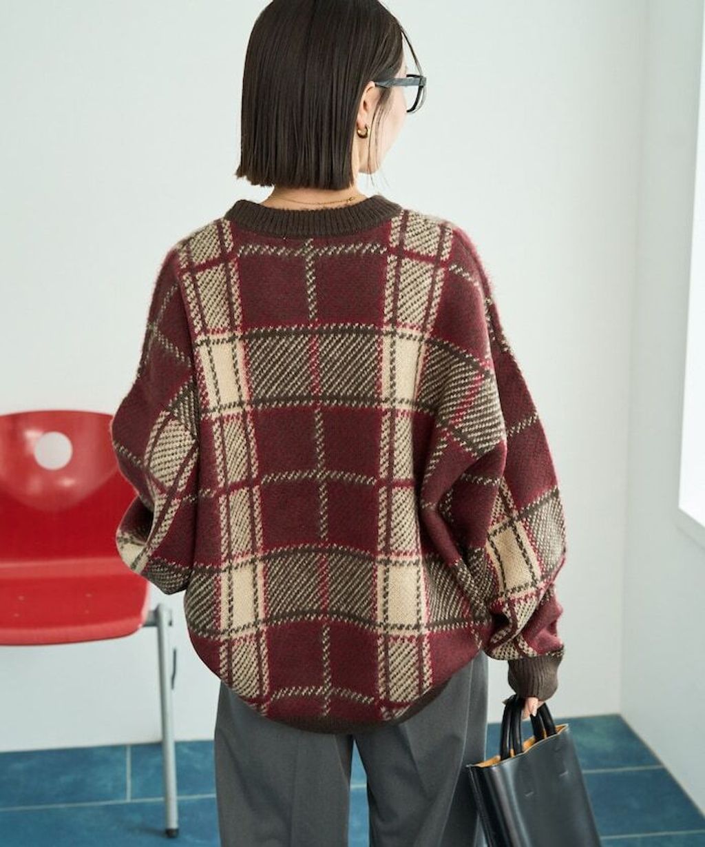 FREAKS STORE 大格紋寬版針織衣_13
