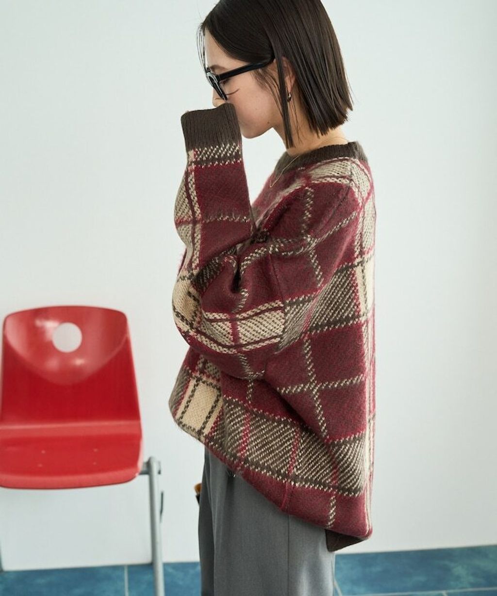 FREAKS STORE 大格紋寬版針織衣_12