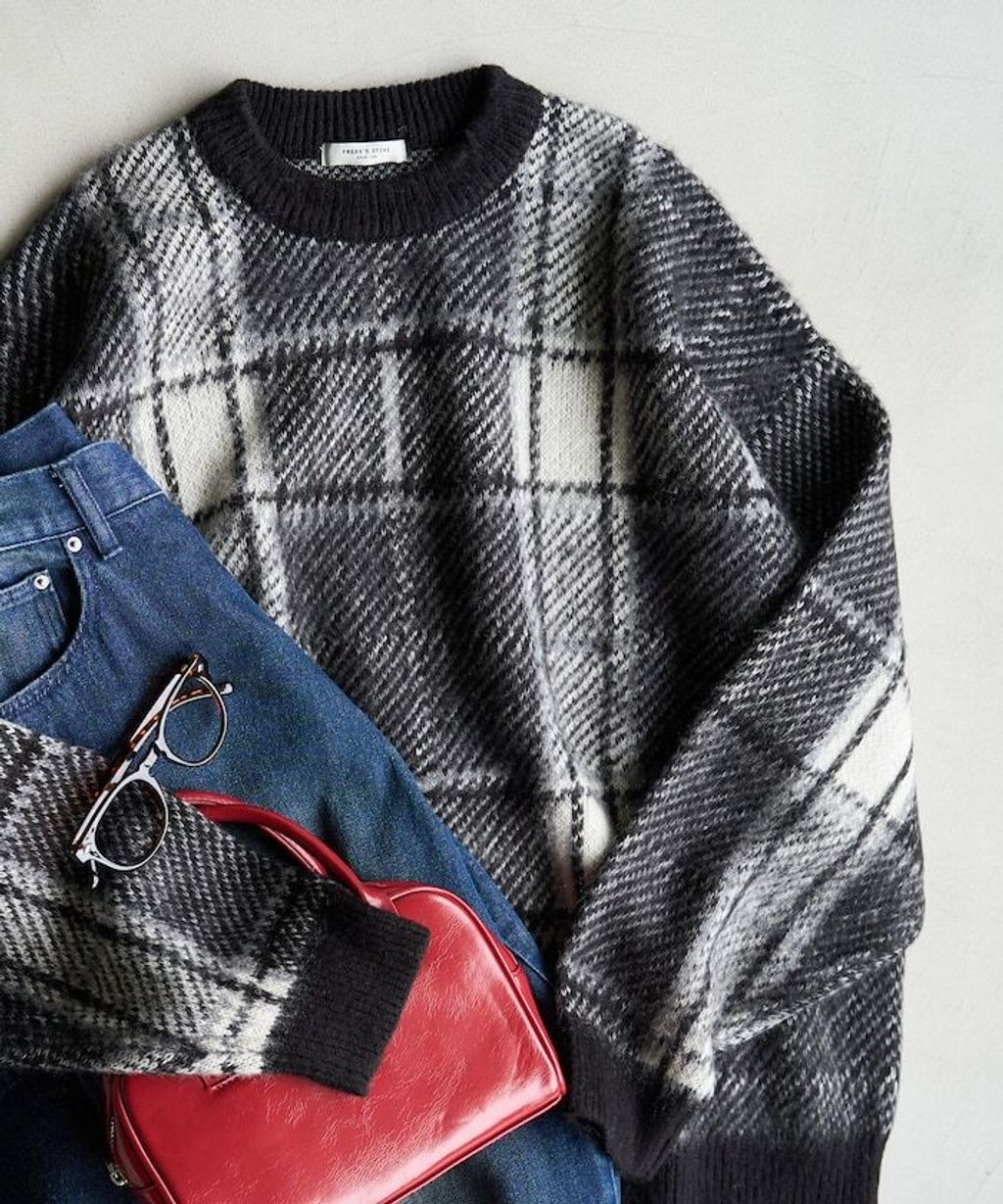 FREAKS STORE 大格紋寬版針織衣_35