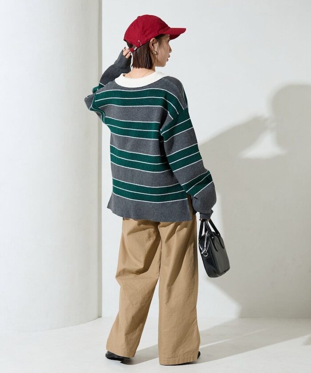 FREAKS STORE 粗條紋寬鬆版型Polo領針織衣_5