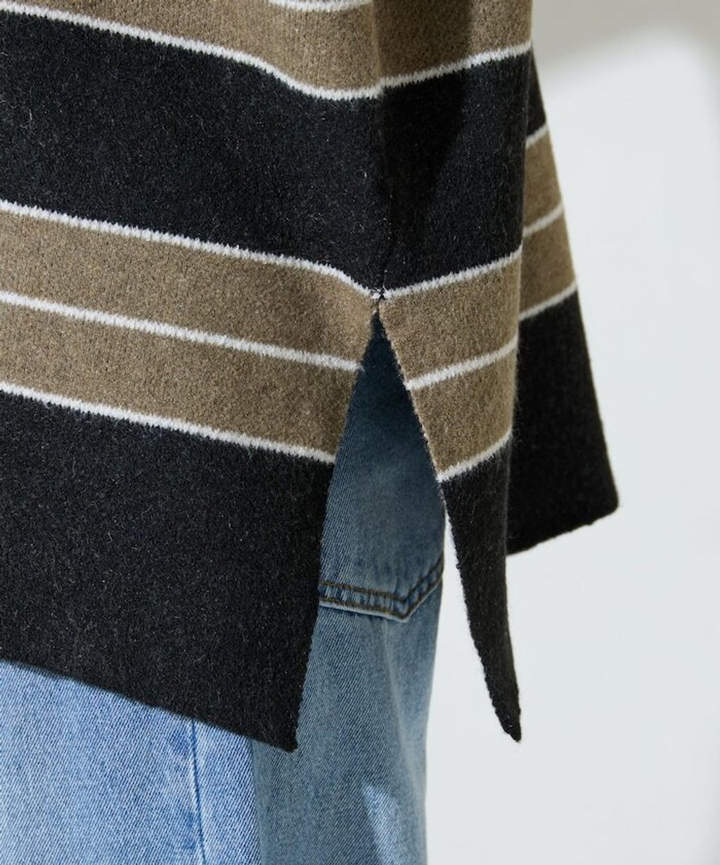 FREAKS STORE 粗條紋寬鬆版型Polo領針織衣_28