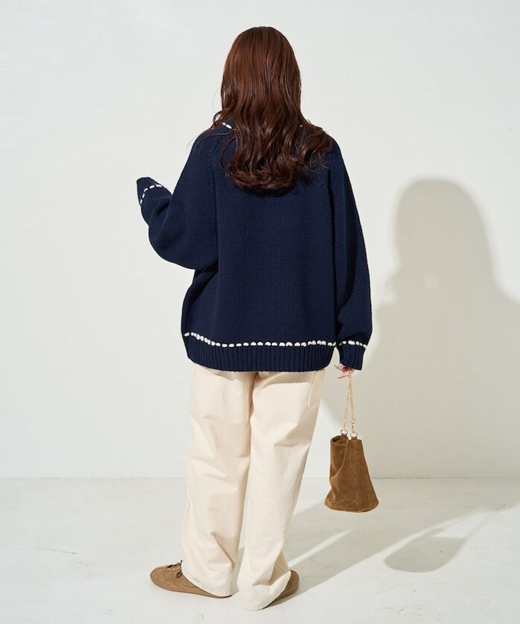 FREAKS STORE 手縫線條感圓領針織衣_10