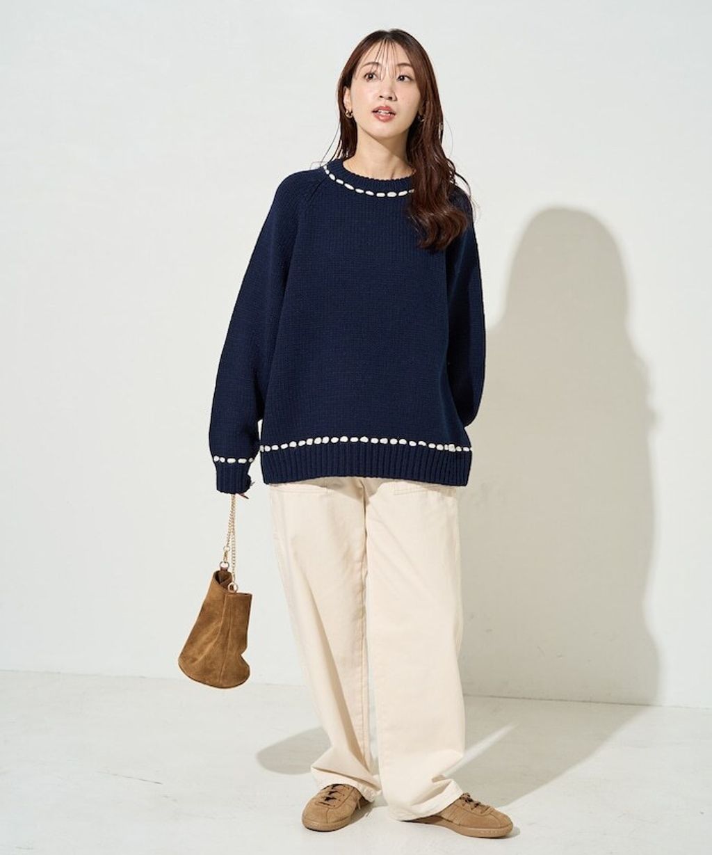 FREAKS STORE 手縫線條感圓領針織衣_8