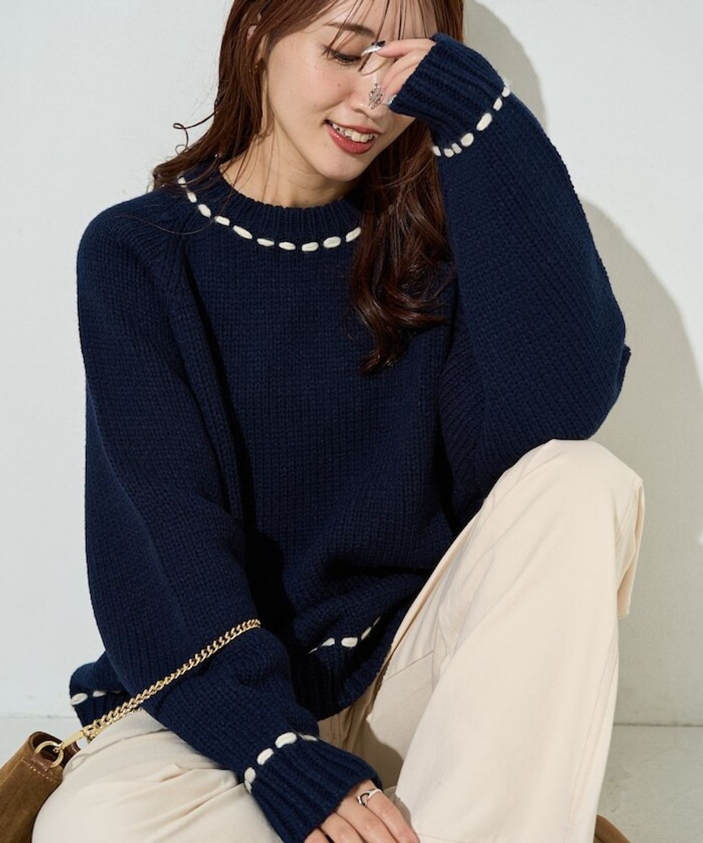 FREAKS STORE 手縫線條感圓領針織衣_11