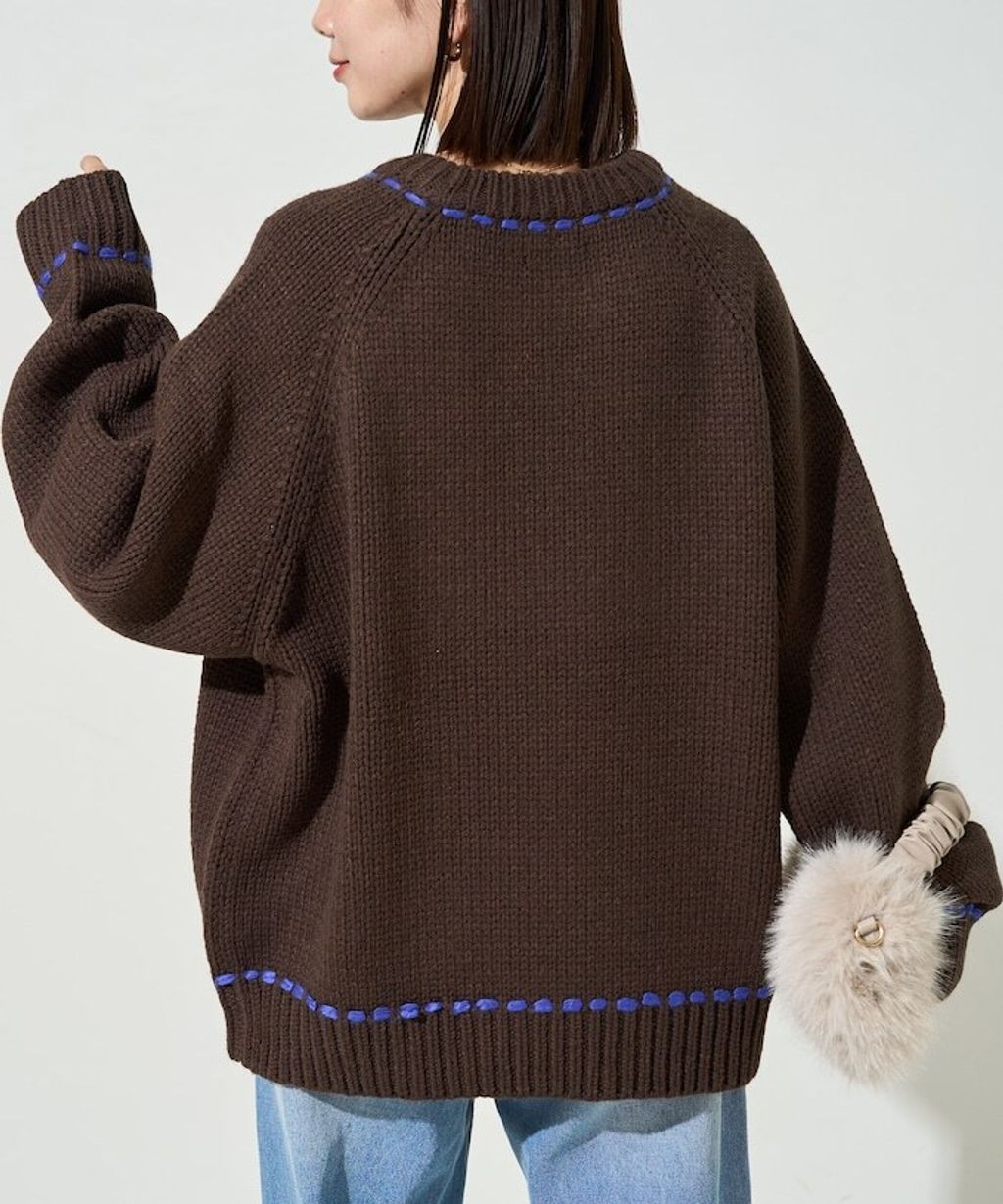 FREAKS STORE 手縫線條感圓領針織衣_18