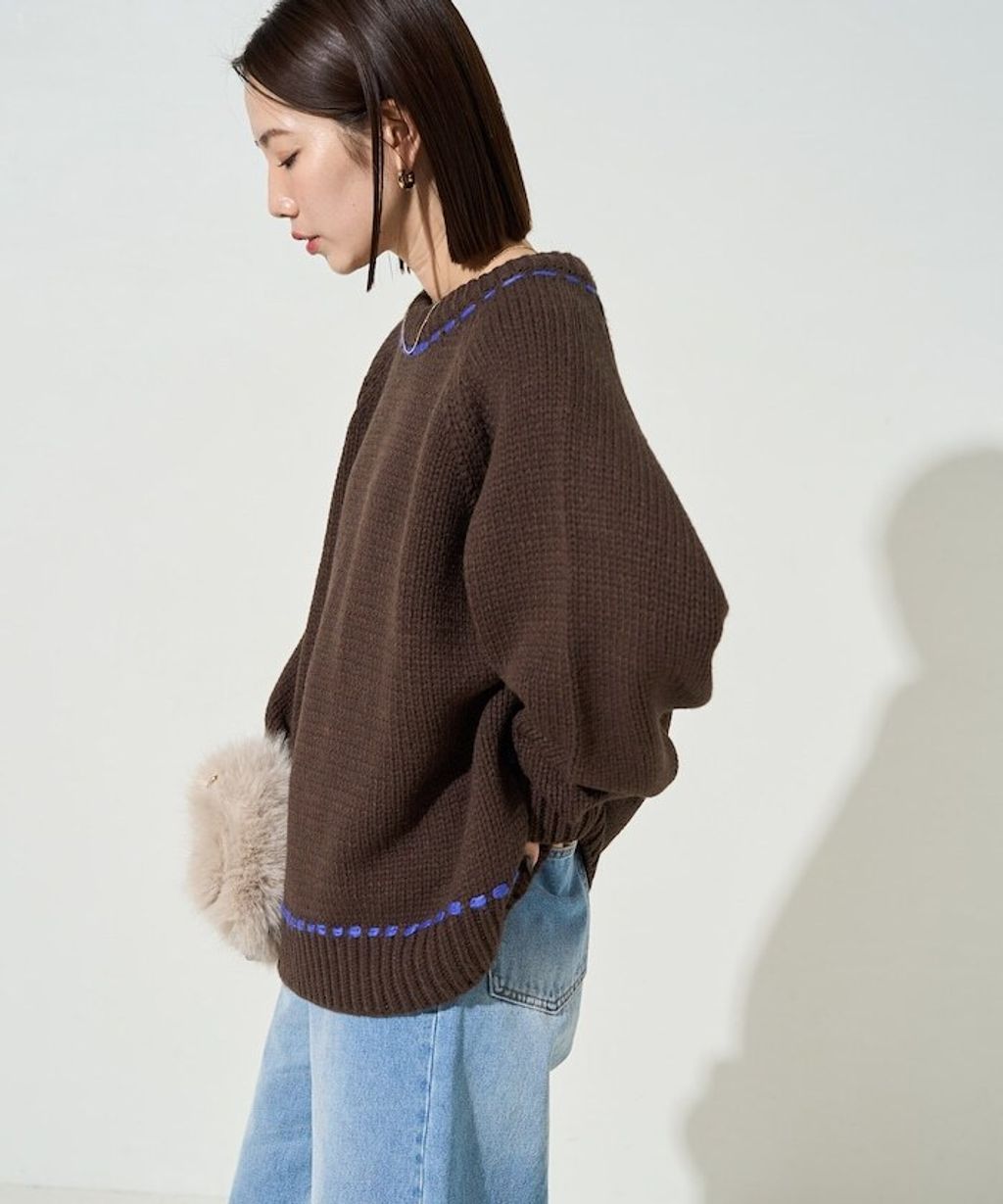 FREAKS STORE 手縫線條感圓領針織衣_15