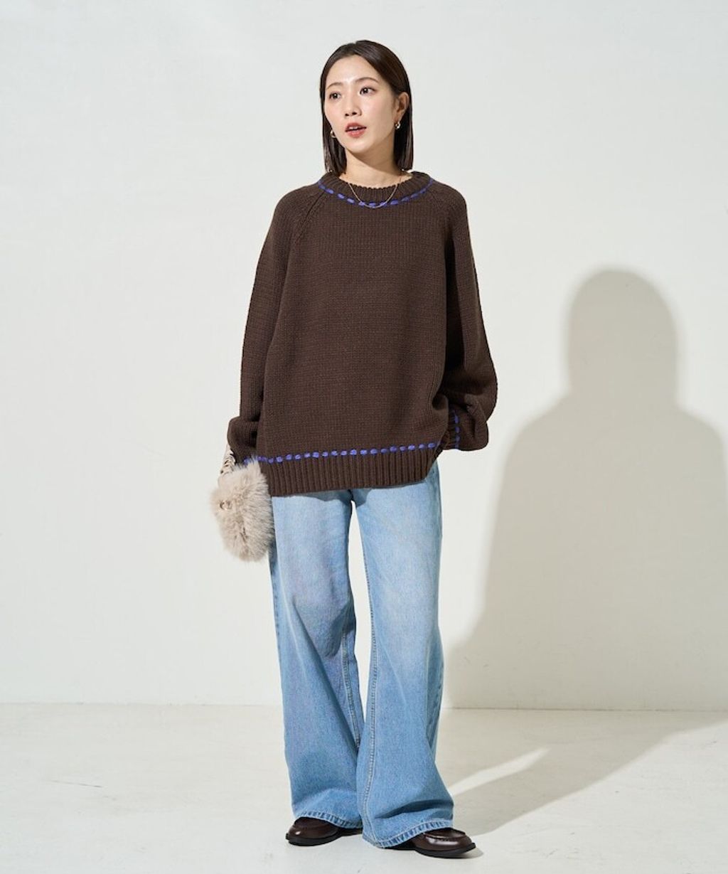 FREAKS STORE 手縫線條感圓領針織衣_16