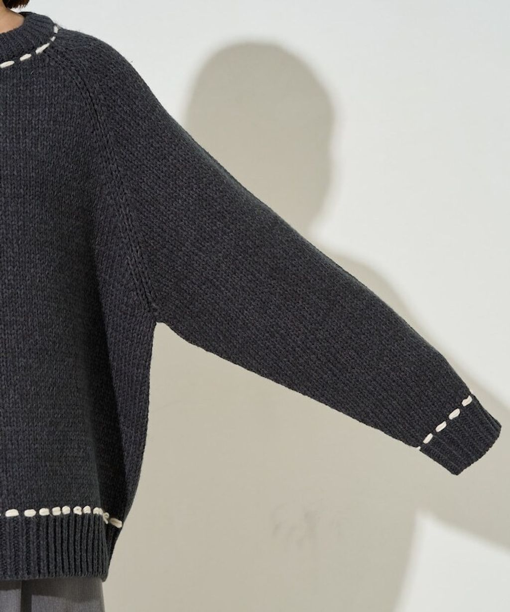 FREAKS STORE 手縫線條感圓領針織衣_42