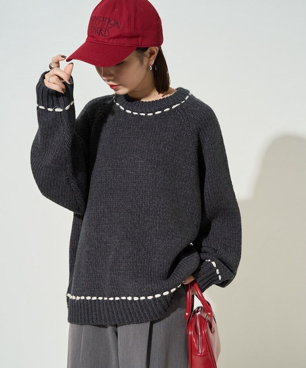 FREAKS STORE 手縫線條感圓領針織衣_36