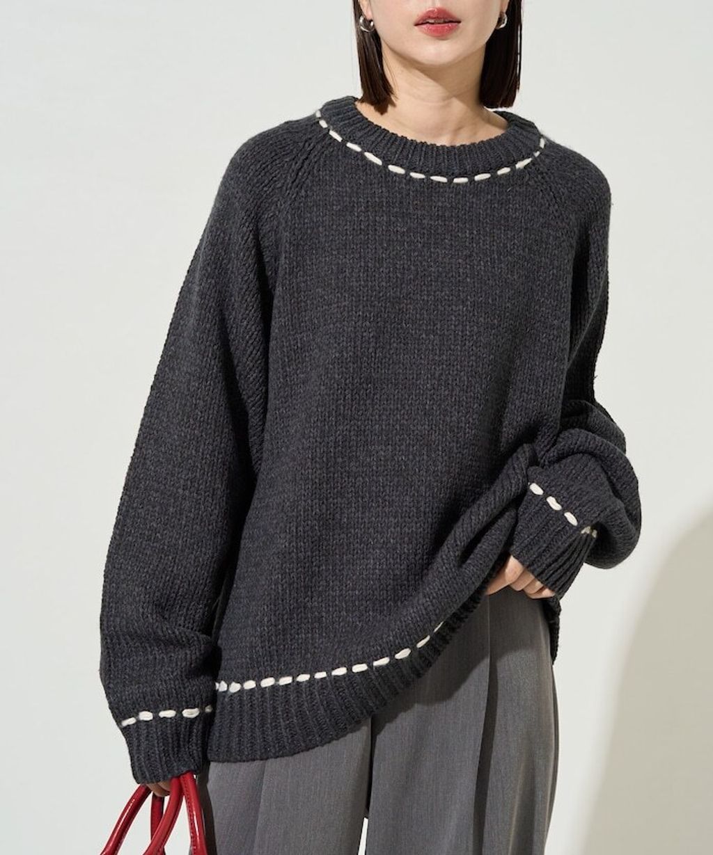 FREAKS STORE 手縫線條感圓領針織衣_35
