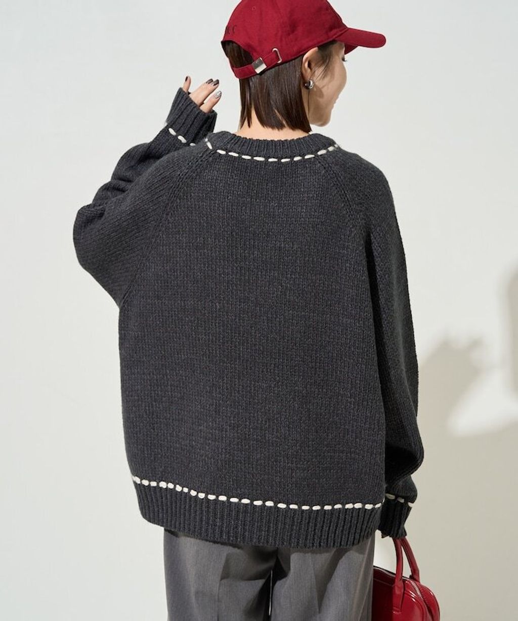 FREAKS STORE 手縫線條感圓領針織衣_34