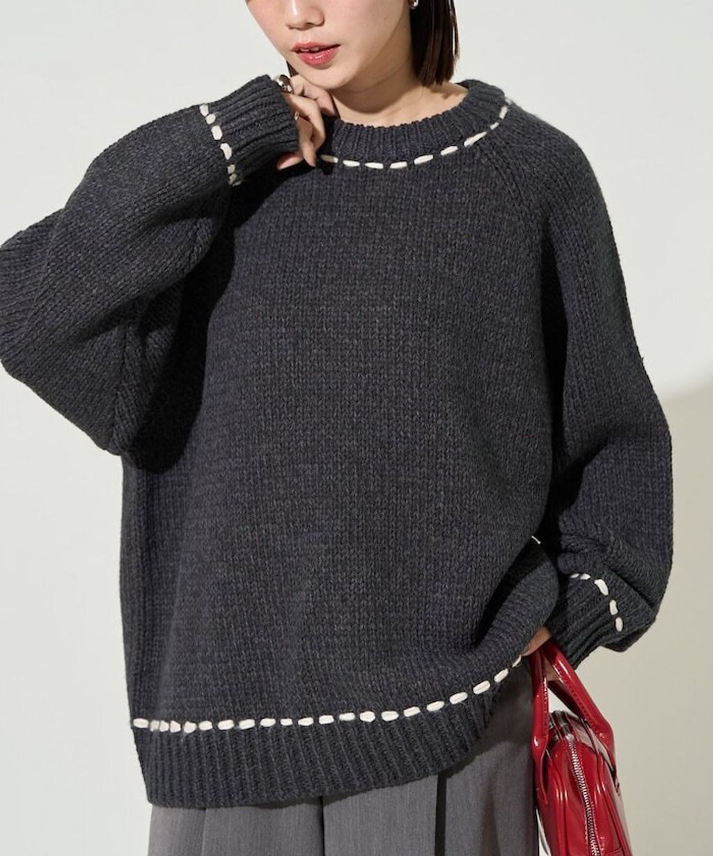 FREAKS STORE 手縫線條感圓領針織衣_30