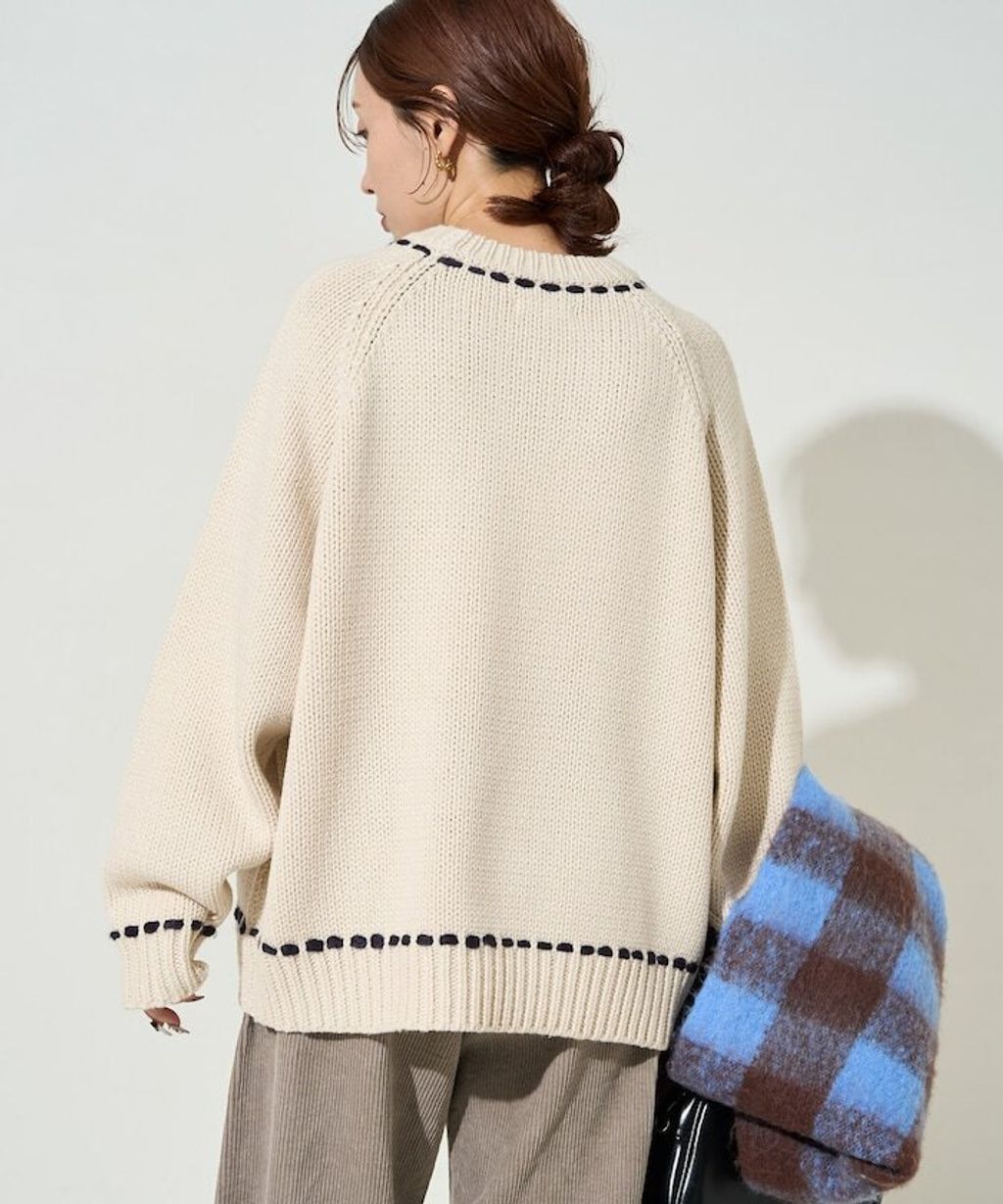 FREAKS STORE 手縫線條感圓領針織衣_25