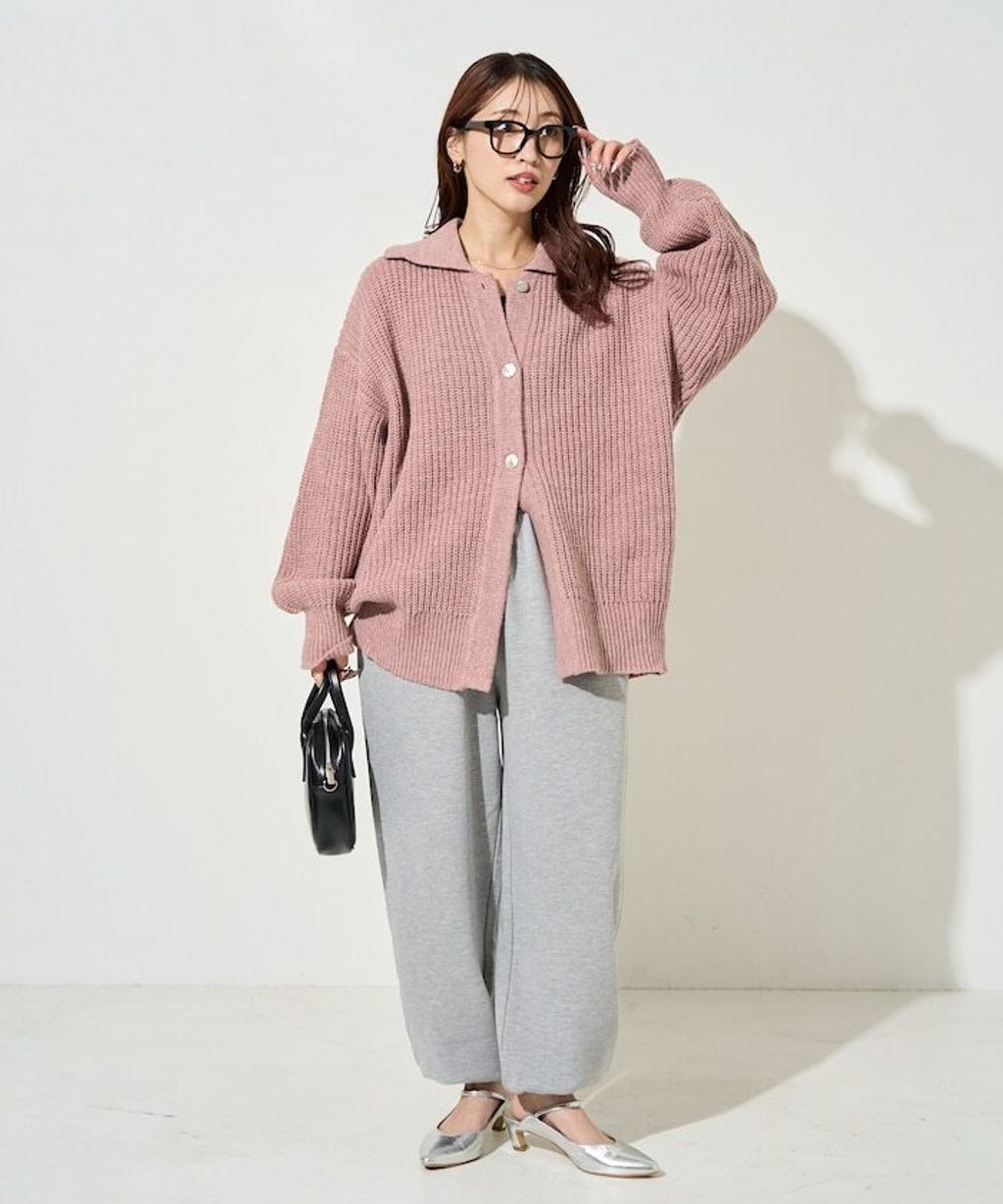 FREAKS STORE 慵懶感寬版翻領針織開襟衫_7