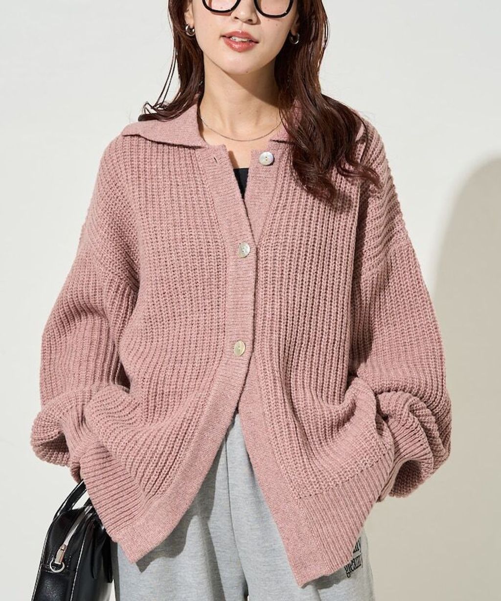 FREAKS STORE 慵懶感寬版翻領針織開襟衫_4