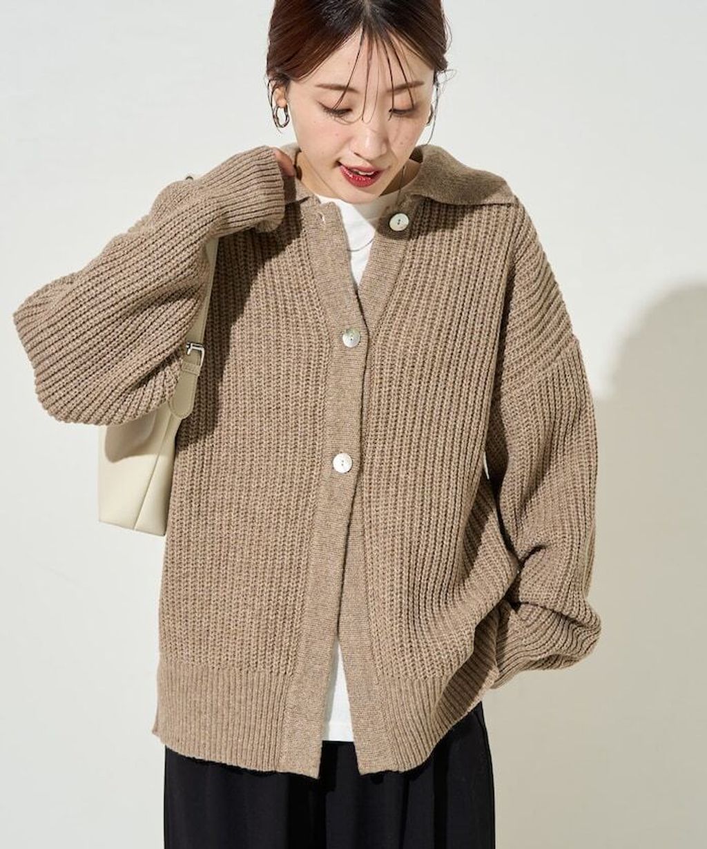 FREAKS STORE 慵懶感寬版翻領針織開襟衫_3