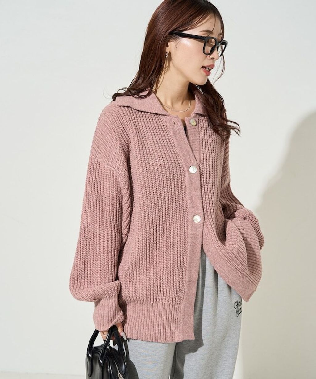 FREAKS STORE 慵懶感寬版翻領針織開襟衫_10