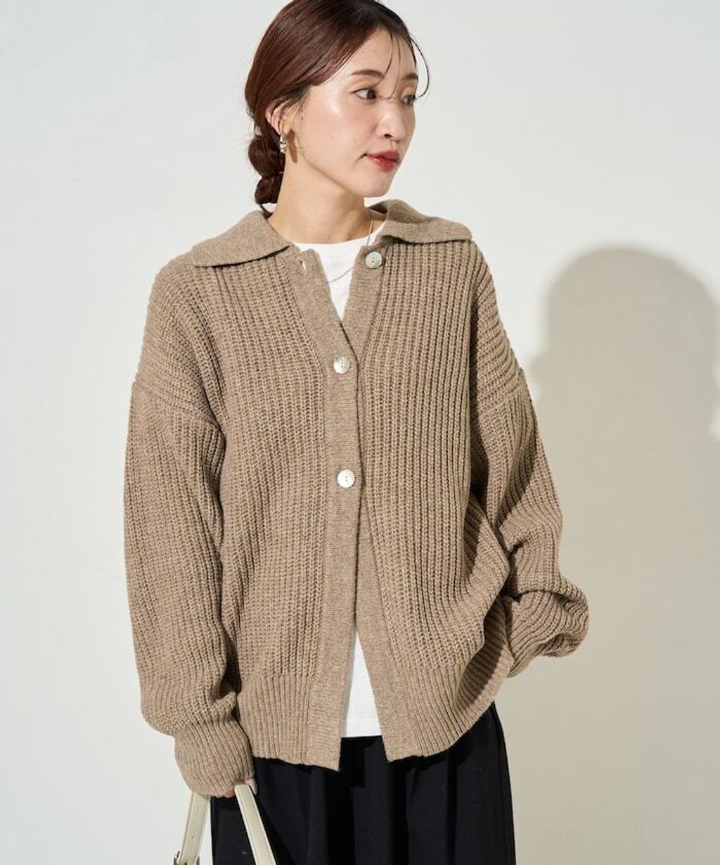 FREAKS STORE 慵懶感寬版翻領針織開襟衫_13