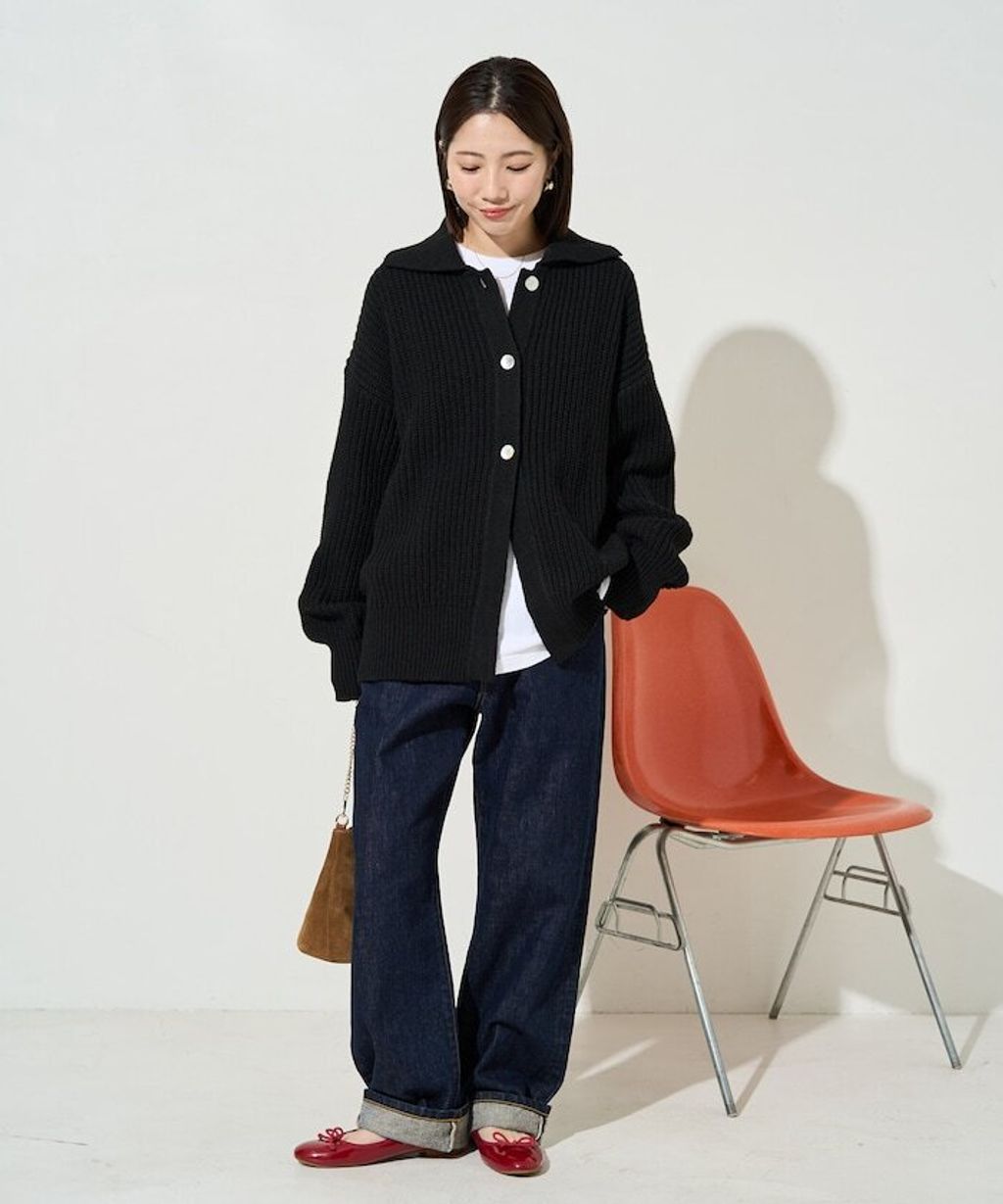 FREAKS STORE 慵懶感寬版翻領針織開襟衫_32