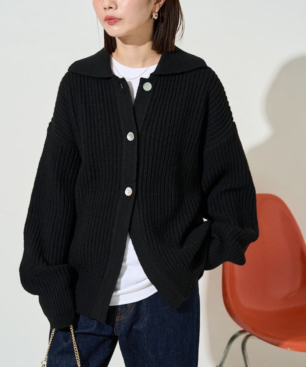 FREAKS STORE 慵懶感寬版翻領針織開襟衫_28