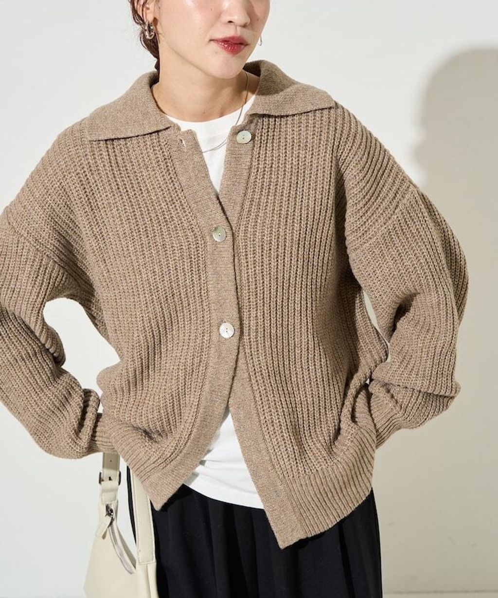 FREAKS STORE 慵懶感寬版翻領針織開襟衫_15