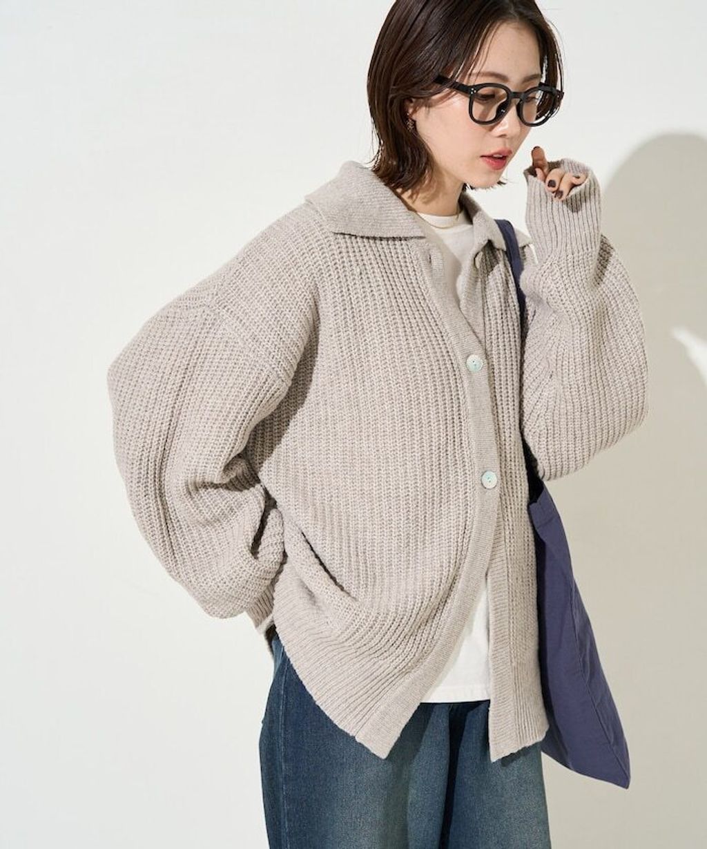 FREAKS STORE 慵懶感寬版翻領針織開襟衫_22