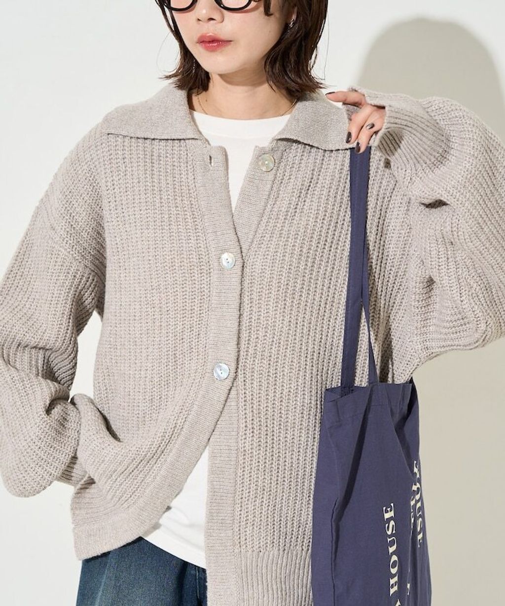 FREAKS STORE 慵懶感寬版翻領針織開襟衫_21