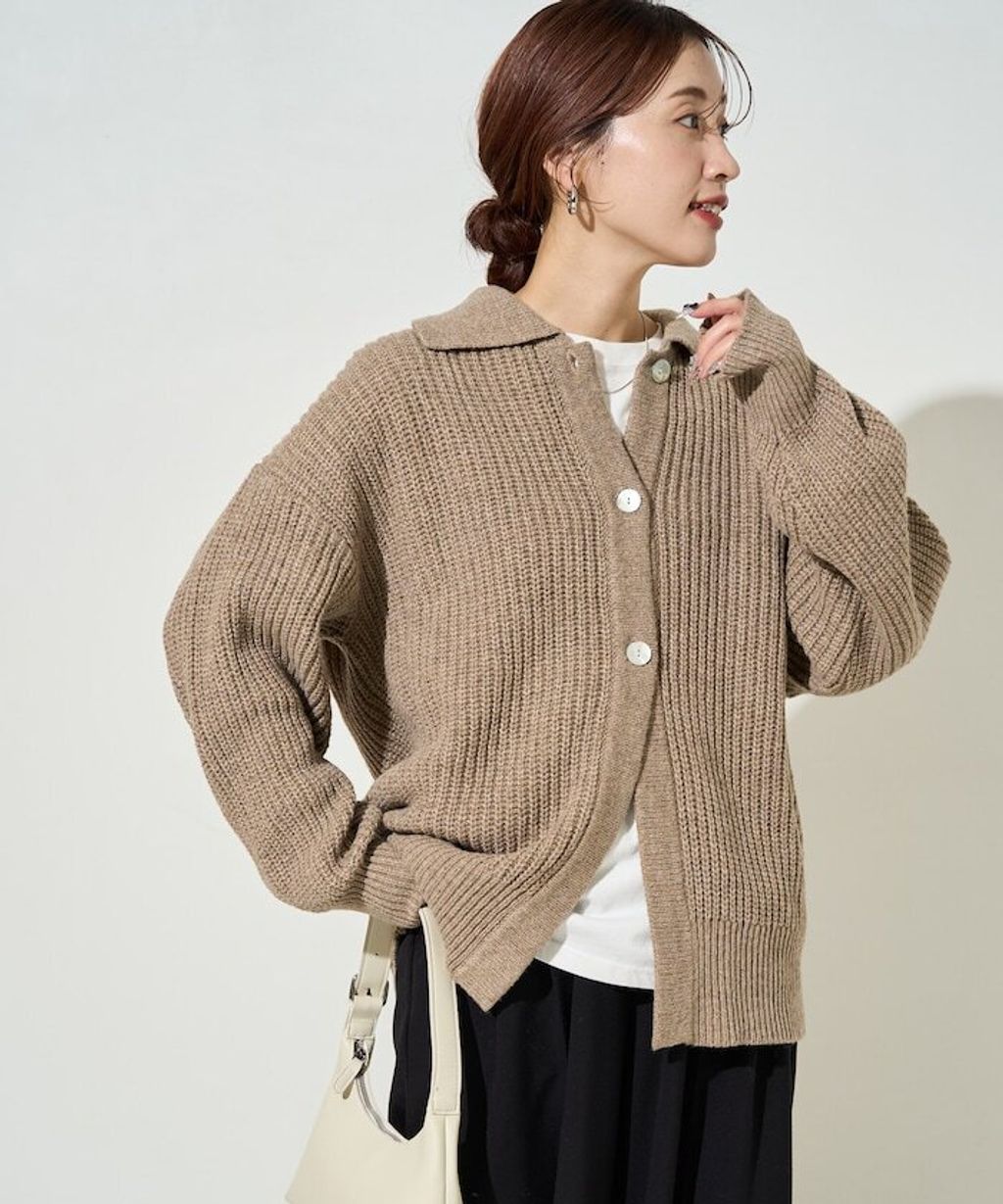 FREAKS STORE 慵懶感寬版翻領針織開襟衫_14