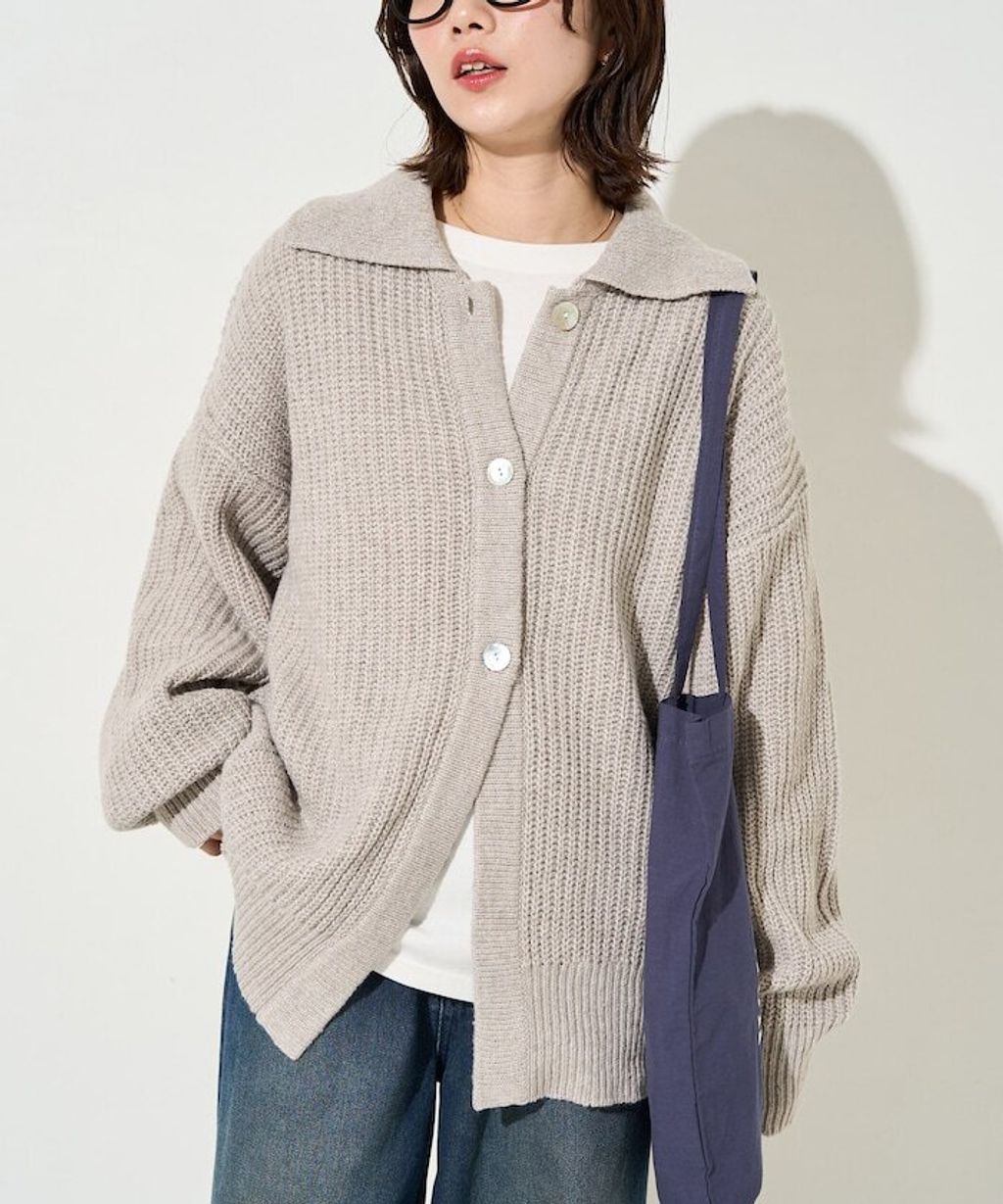 FREAKS STORE 慵懶感寬版翻領針織開襟衫_26