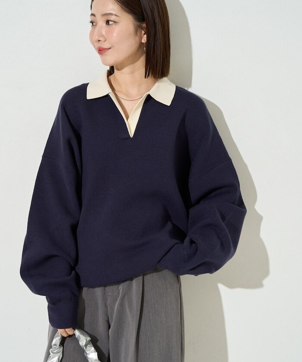 FREAKS STORE 大人感優雅V領口開襟針織衣_5