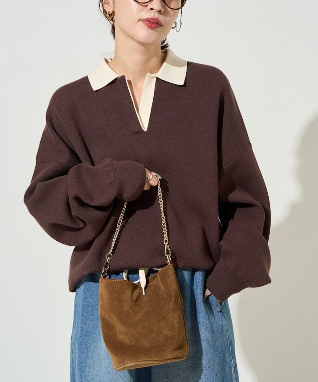 FREAKS STORE 大人感優雅V領口開襟針織衣_11