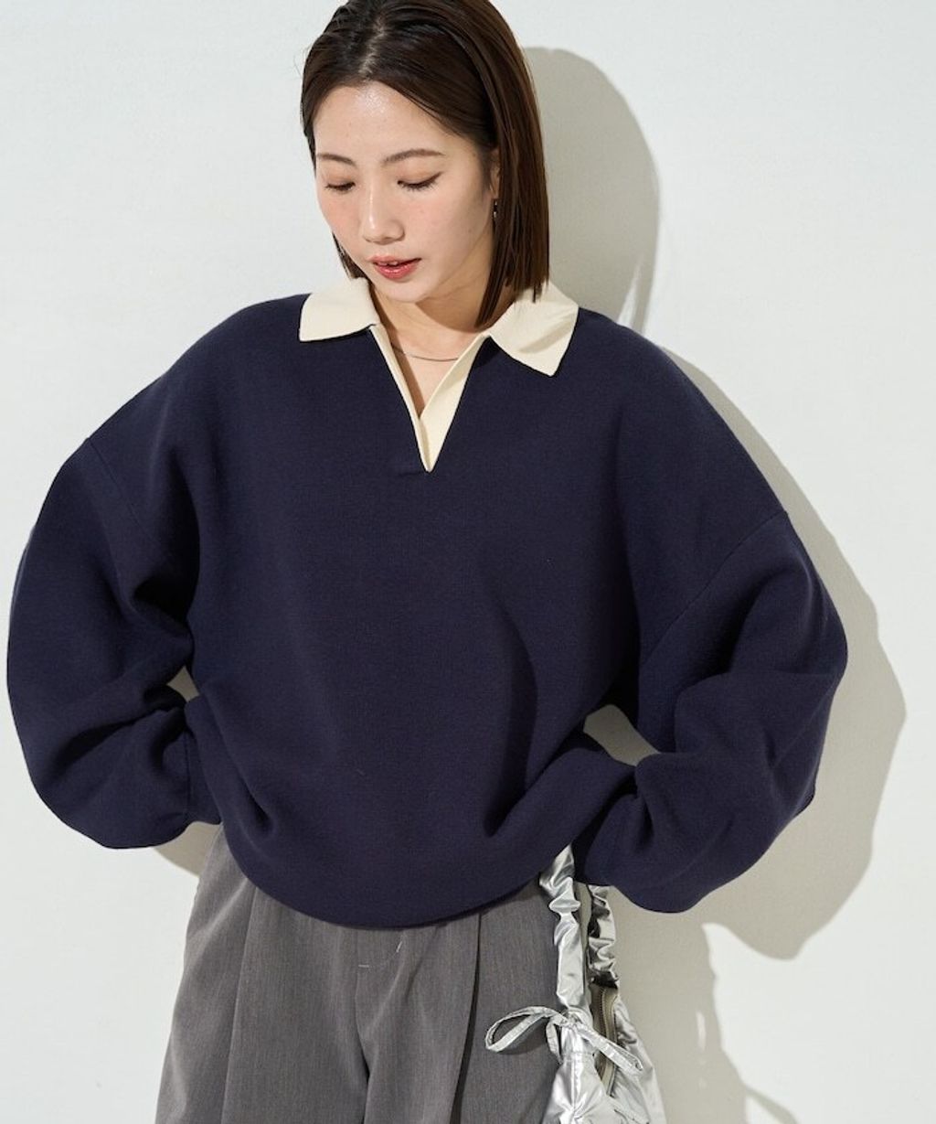 FREAKS STORE 大人感優雅V領口開襟針織衣_37