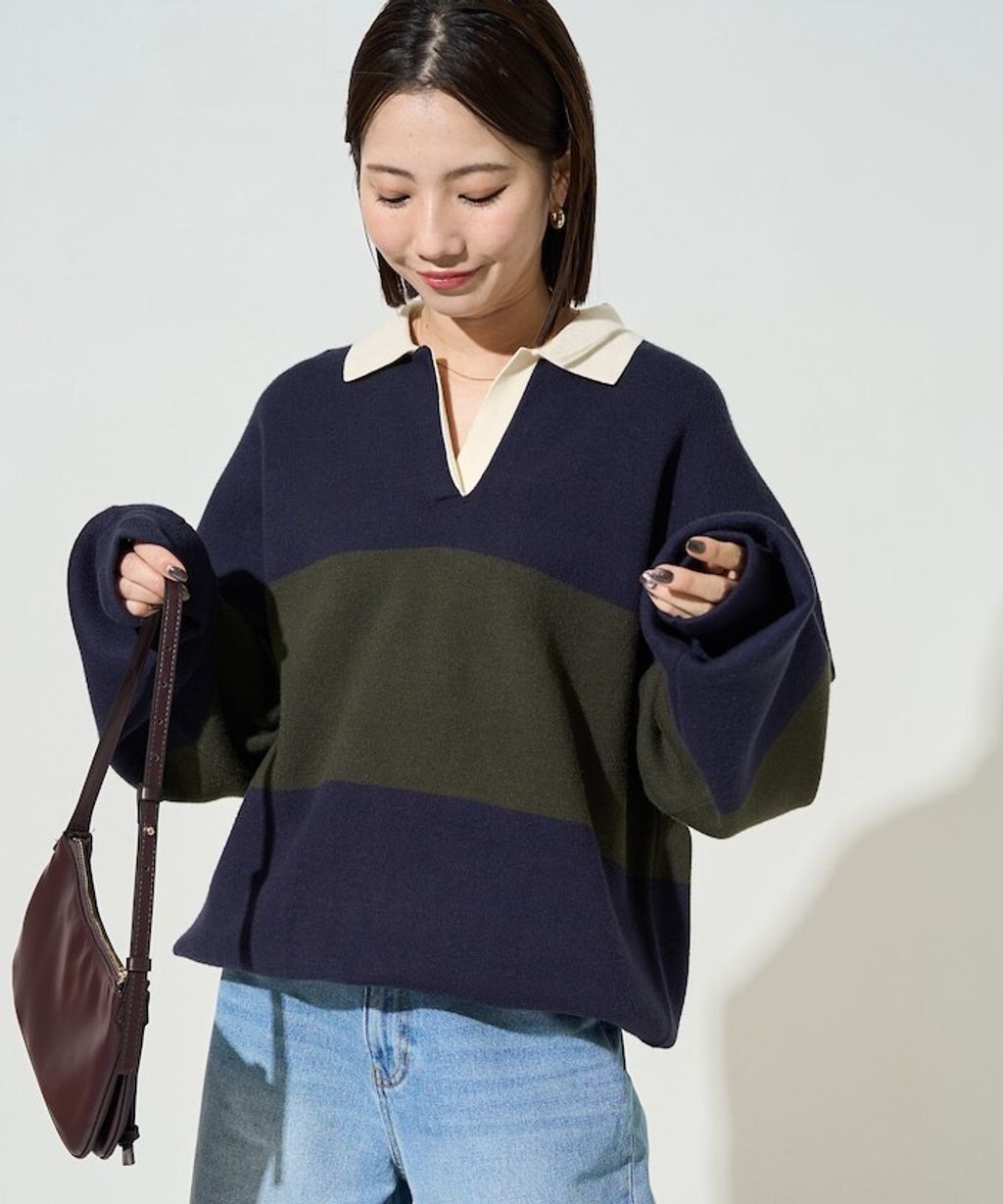 FREAKS STORE 大人感優雅V領口開襟針織衣_44