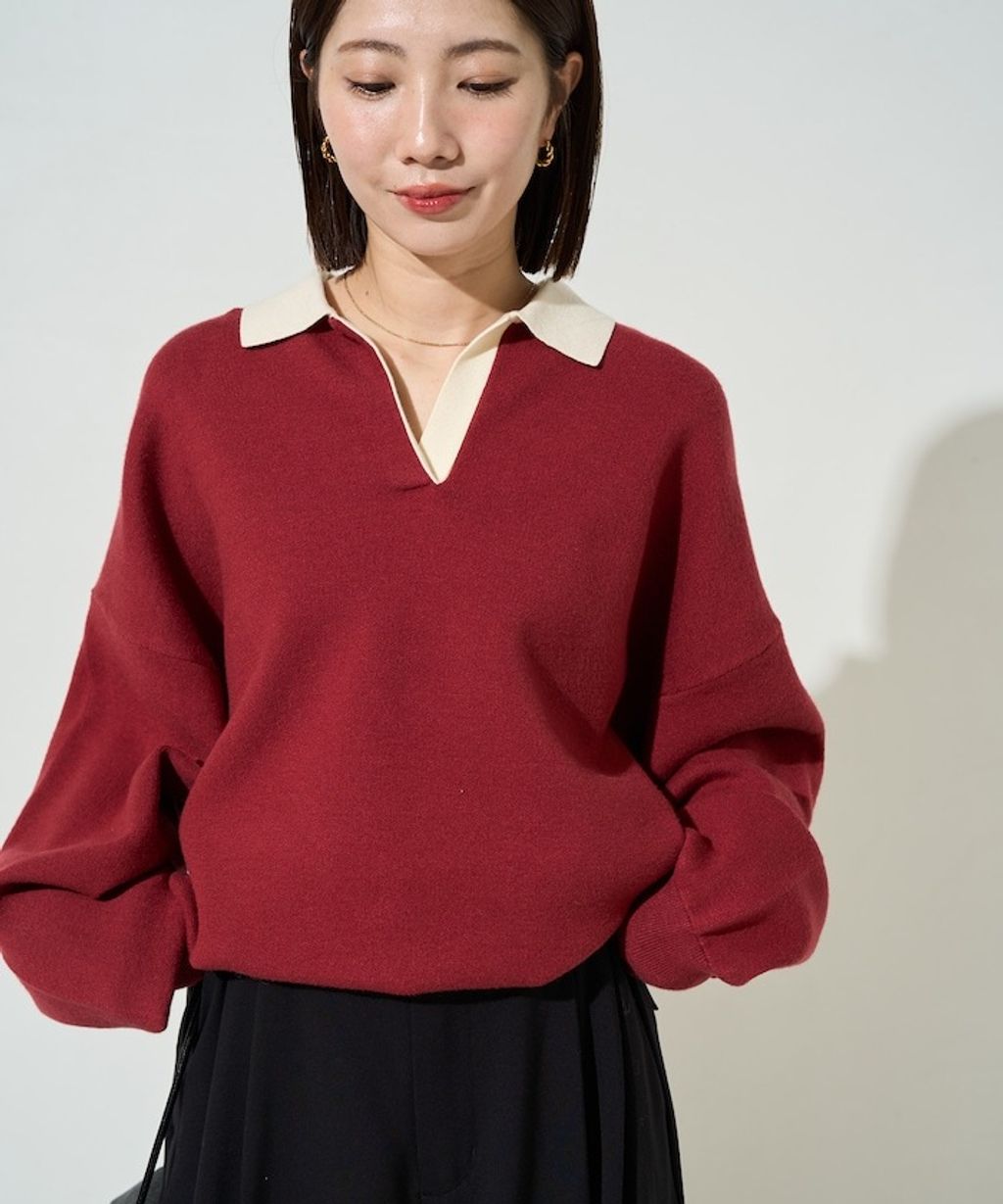 FREAKS STORE 大人感優雅V領口開襟針織衣_30