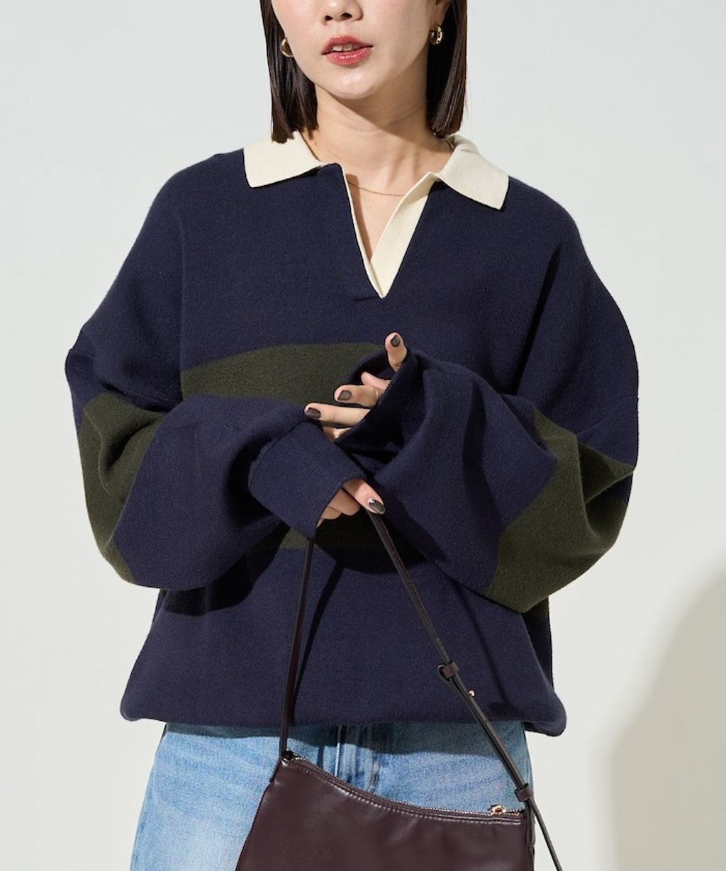 FREAKS STORE 大人感優雅V領口開襟針織衣_43