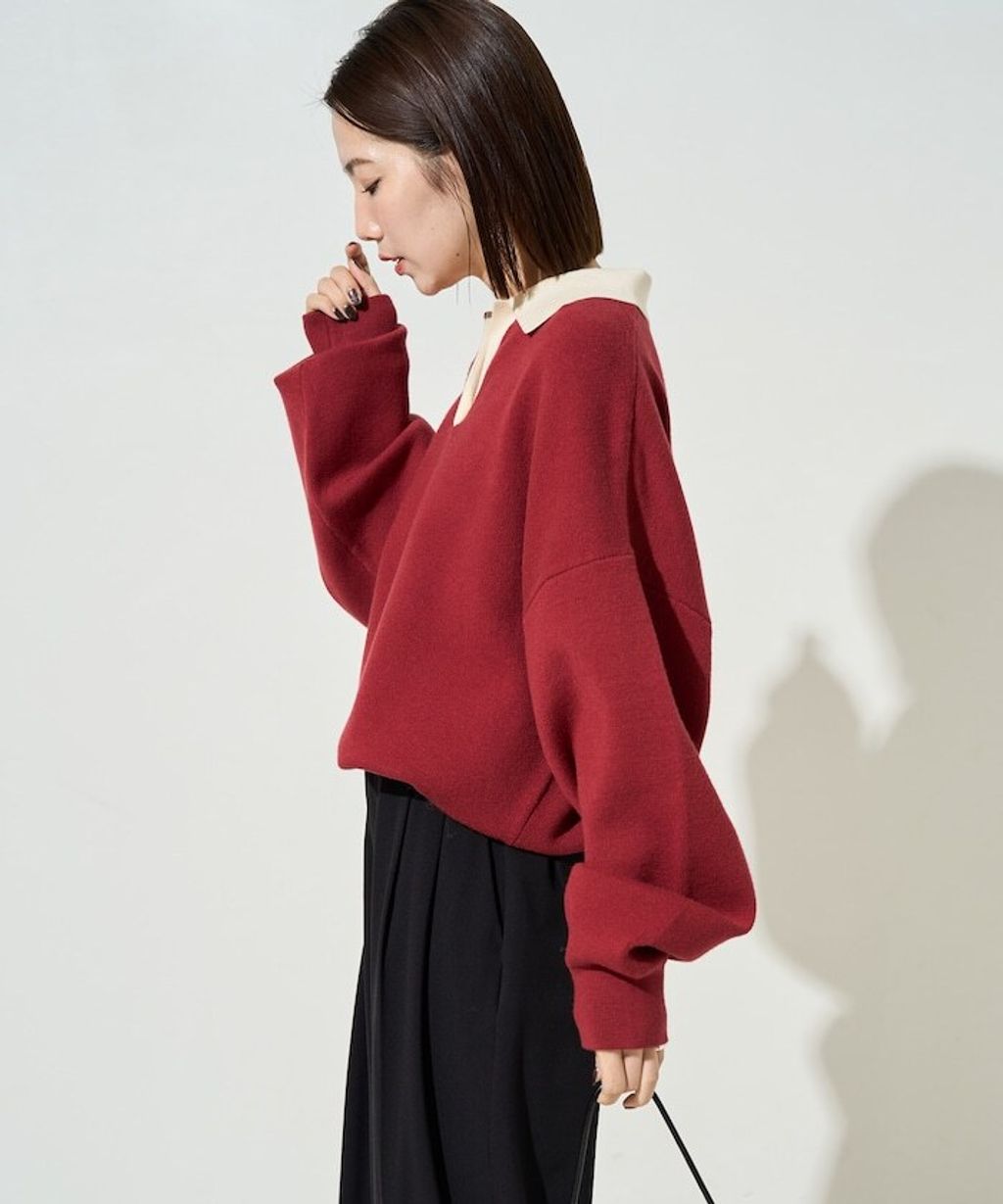 FREAKS STORE 大人感優雅V領口開襟針織衣_28