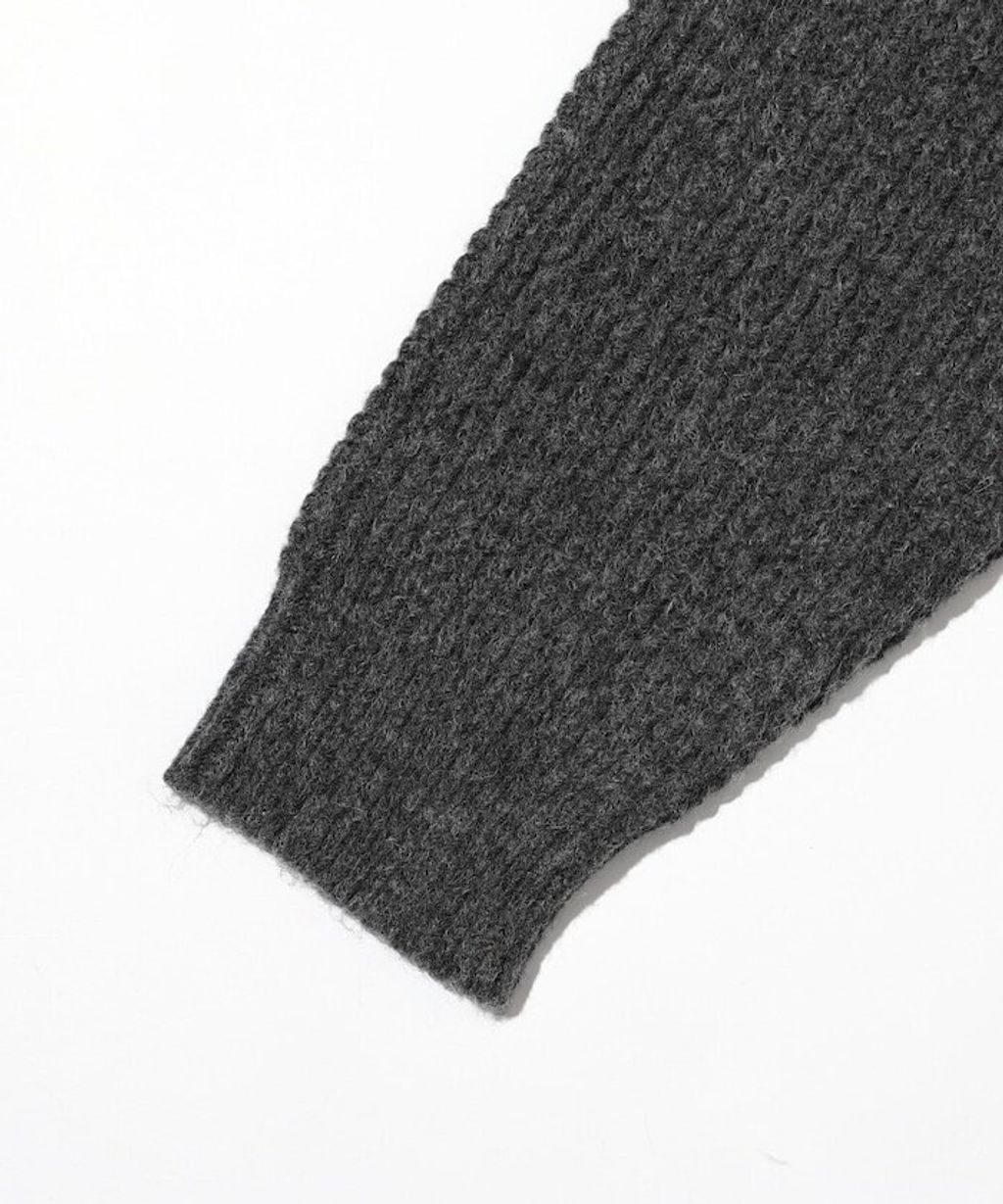 FREAKS STORE 寬版羊毛混纖華夫格高磅圓領針織衫_36