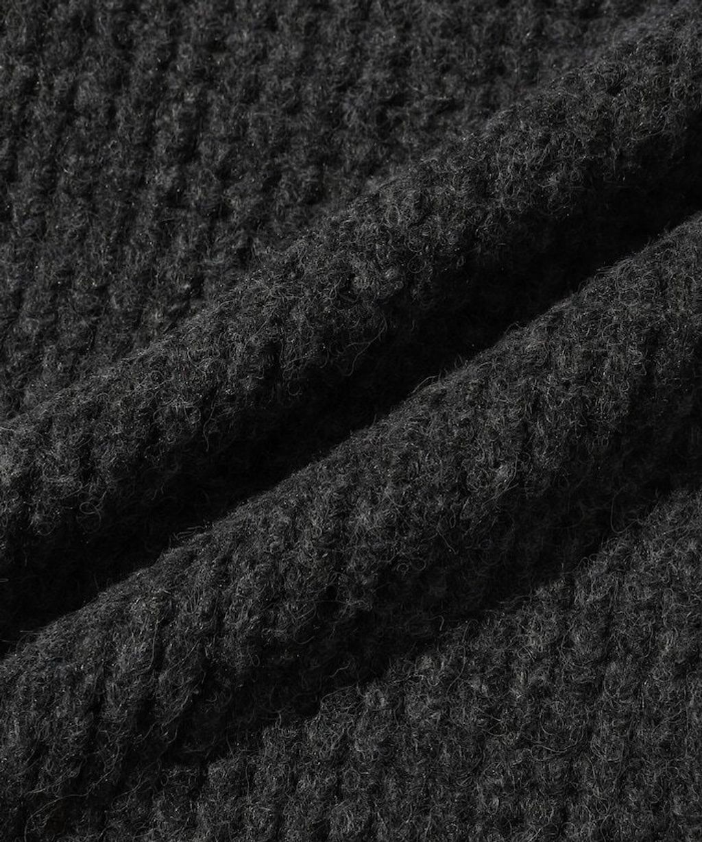 FREAKS STORE 寬版羊毛混纖華夫格高磅圓領針織衫_39