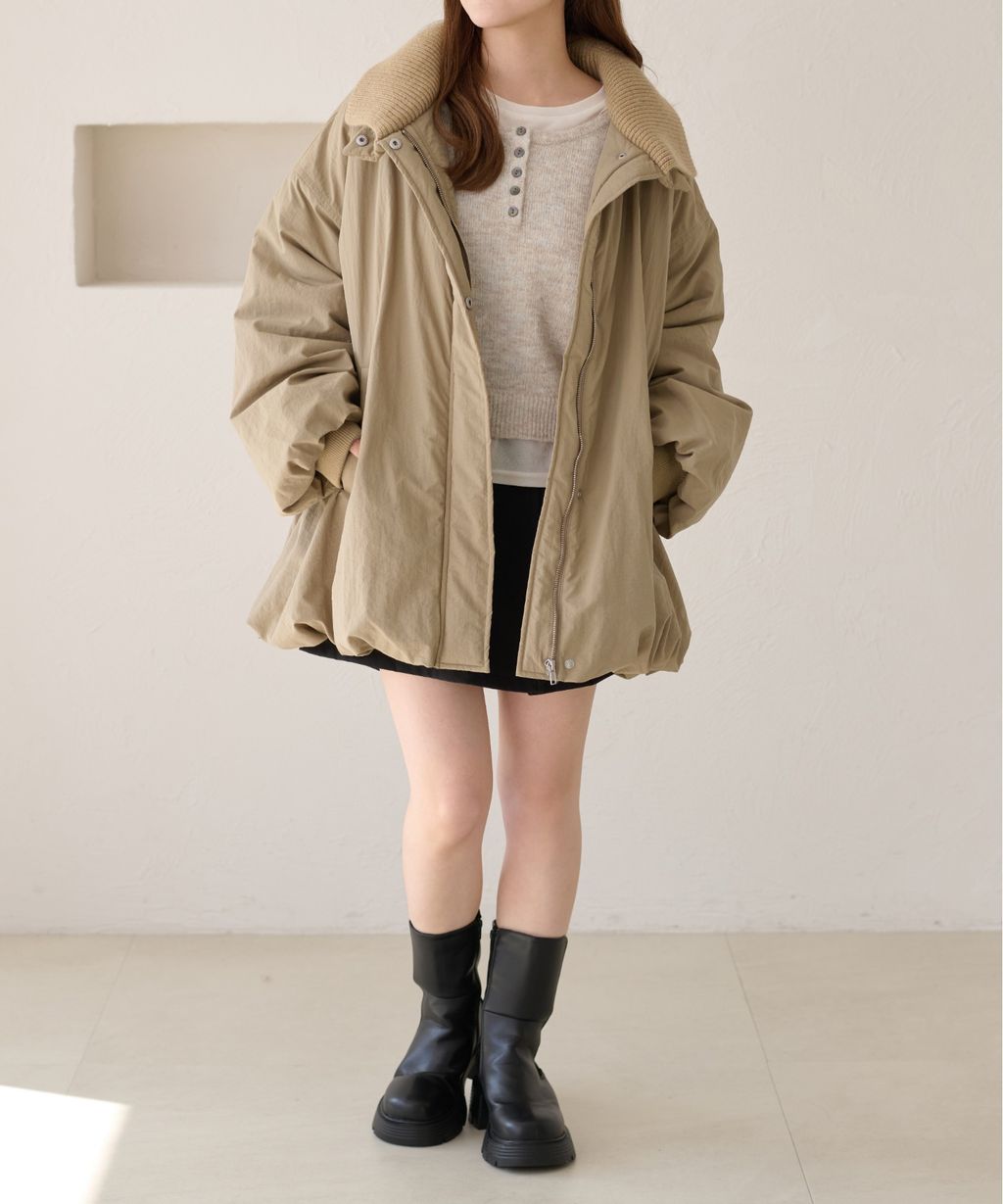 apres jour clair 寬鬆版型中棉保暖防風氣球外套_59