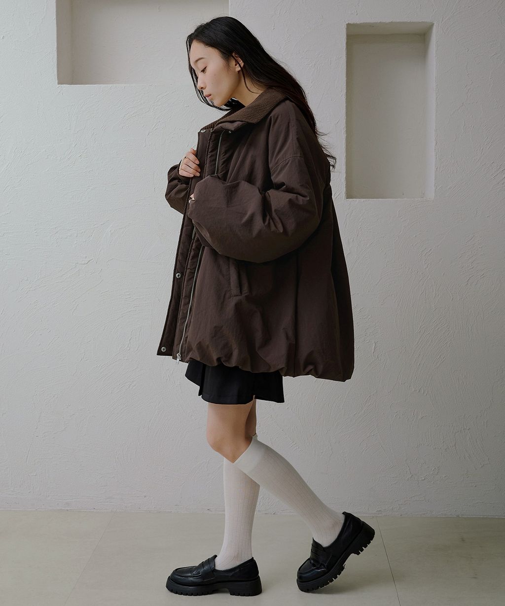 apres jour clair 寬鬆版型中棉保暖防風氣球外套_56