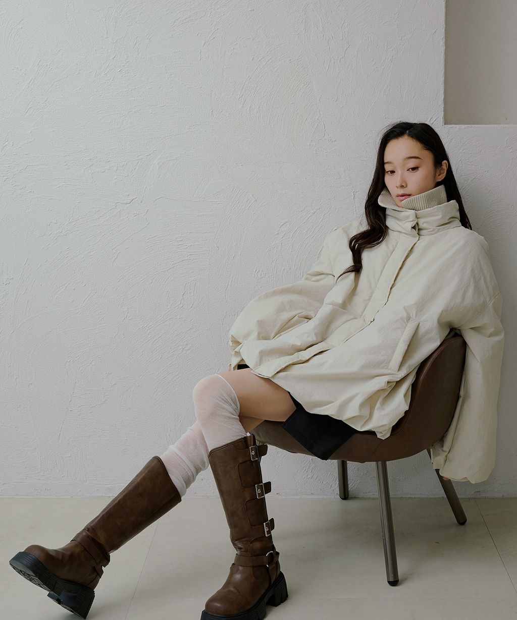 apres jour clair 寬鬆版型中棉保暖防風氣球外套_22