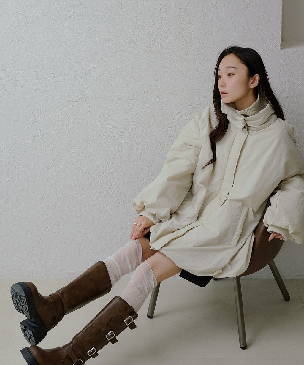 apres jour clair 寬鬆版型中棉保暖防風氣球外套_23