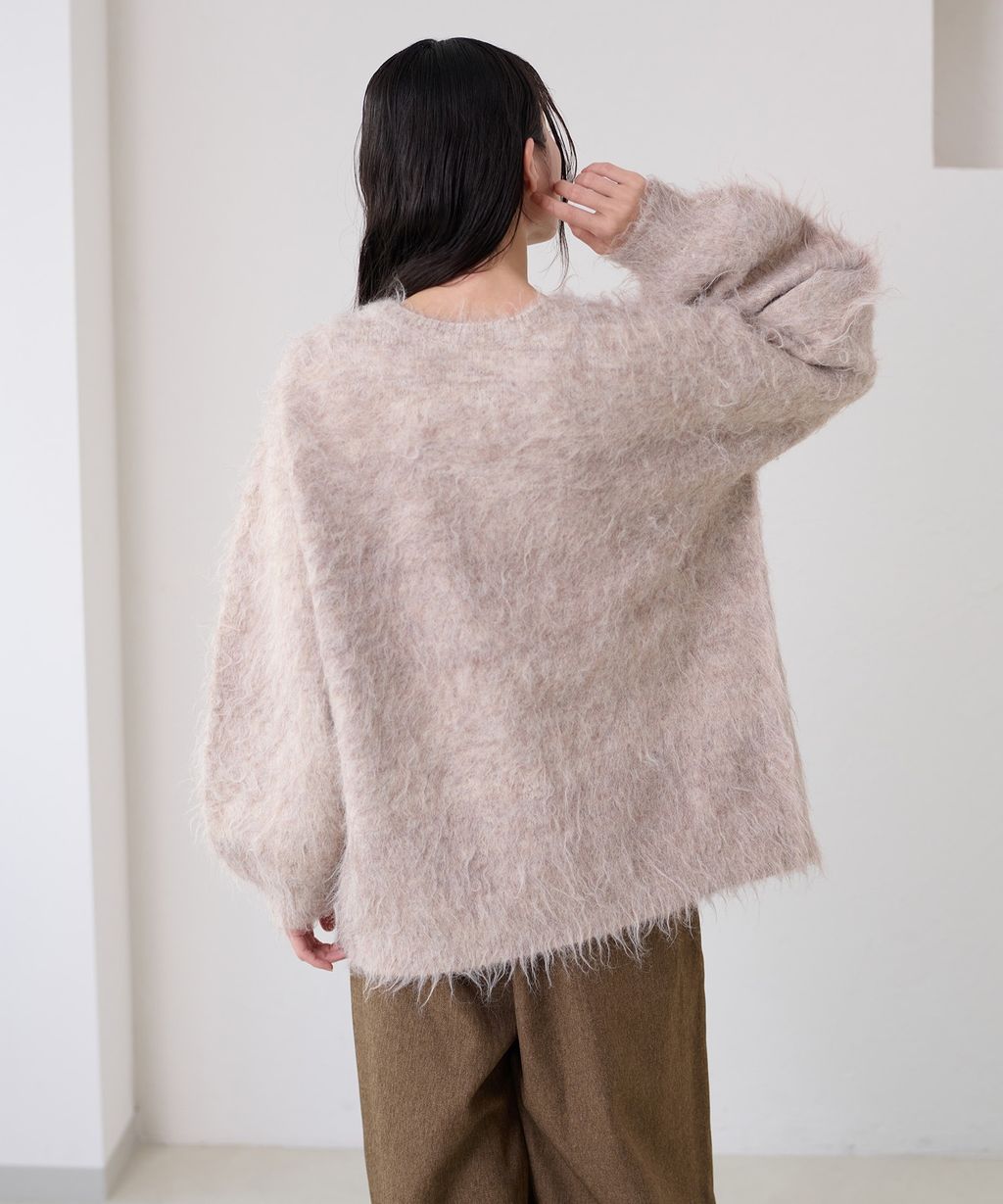 apres jour clair 2WAY毛絨感蕾絲綁帶針織開襟外套_89