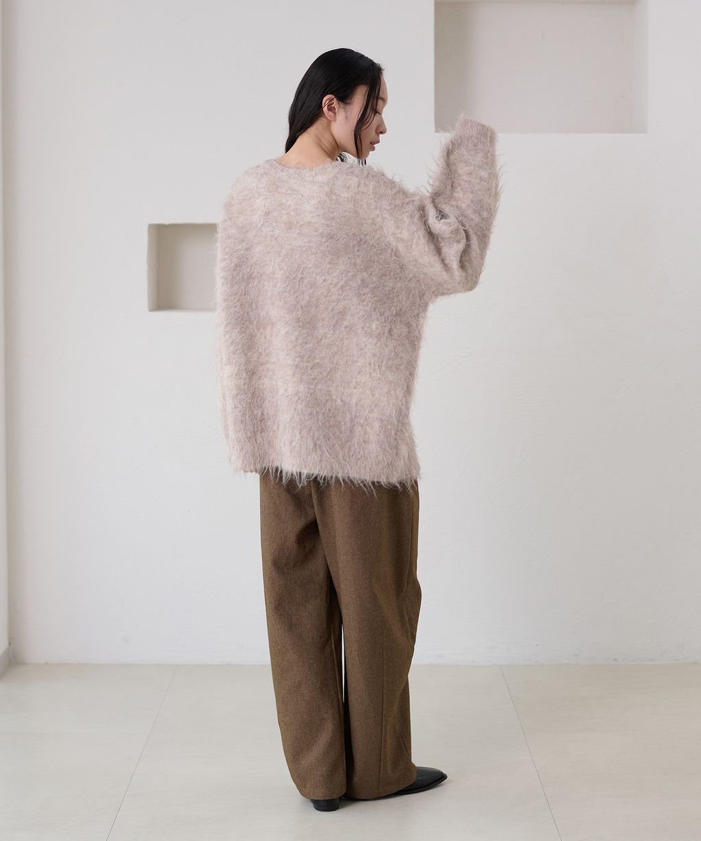 apres jour clair 2WAY毛絨感蕾絲綁帶針織開襟外套_95