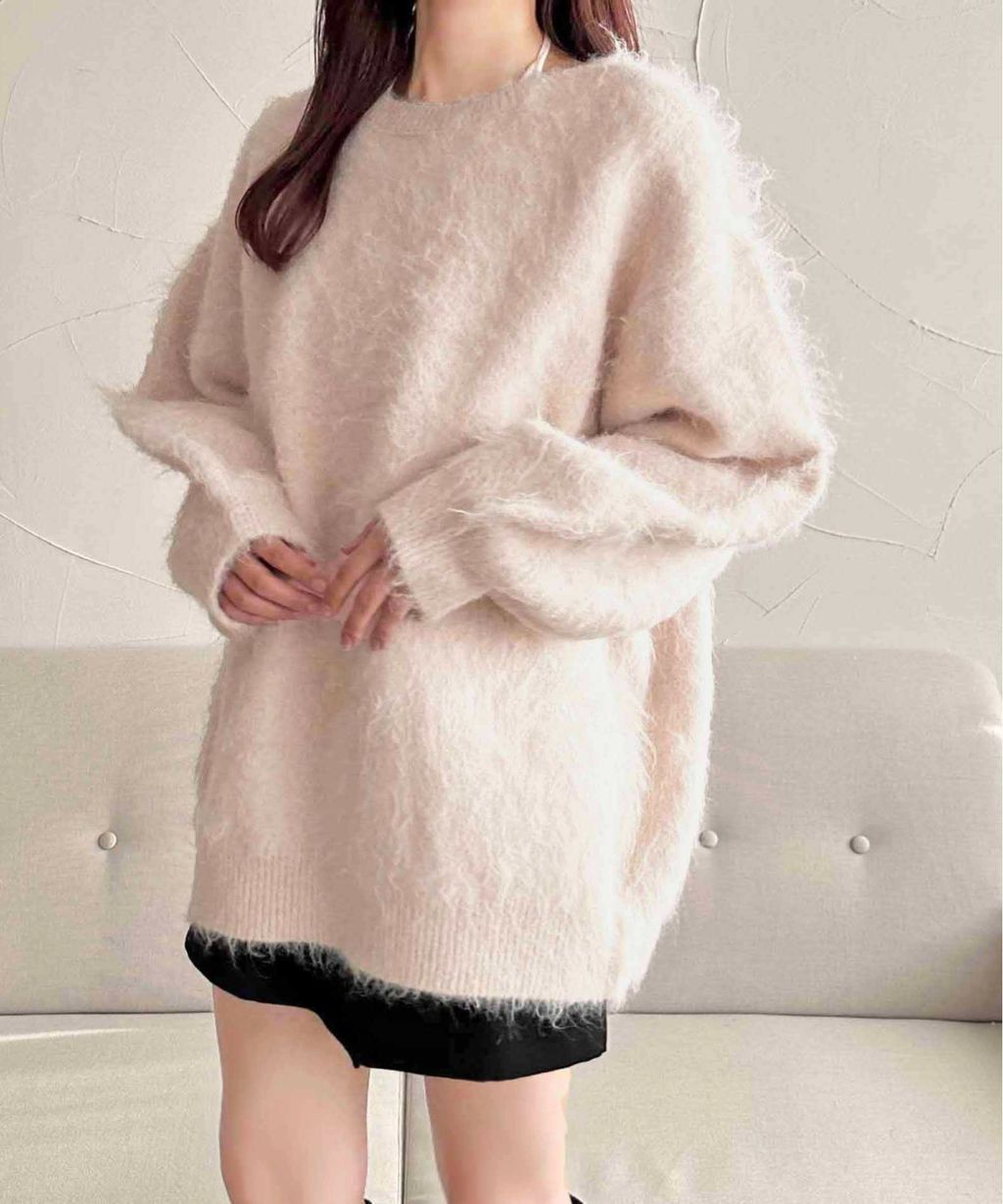 apres jour clair 2WAY毛絨感蕾絲綁帶針織開襟外套_37