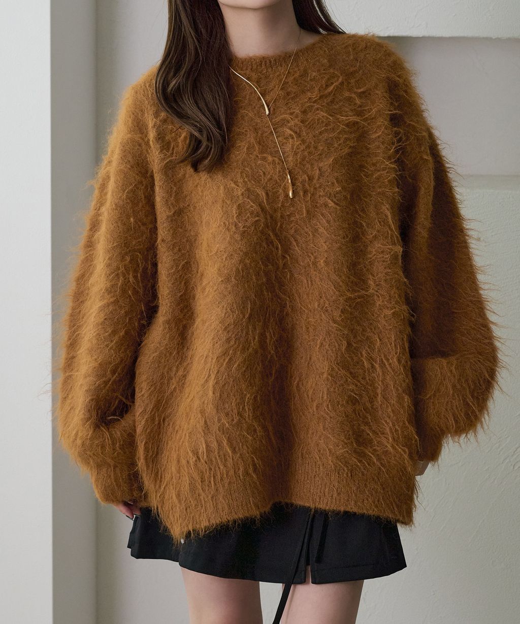 apres jour clair 2WAY毛絨感蕾絲綁帶針織開襟外套_72