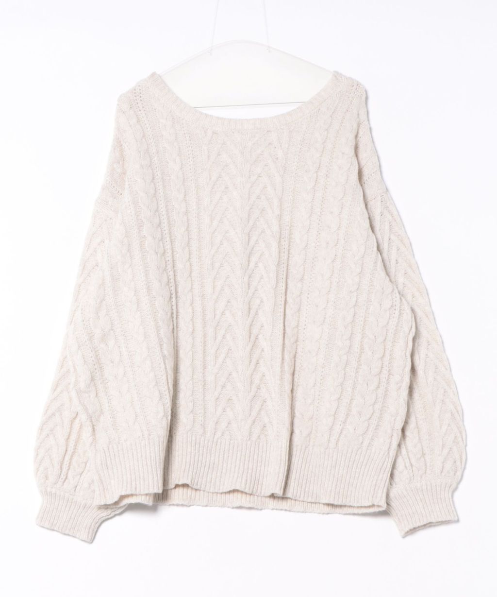 apres jour clair 2WAY蕾絲綁帶麻花編織上衣_73