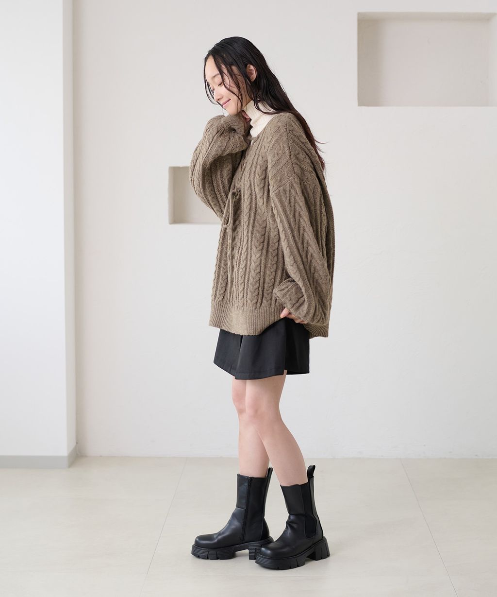 apres jour clair 2WAY蕾絲綁帶麻花編織上衣_54