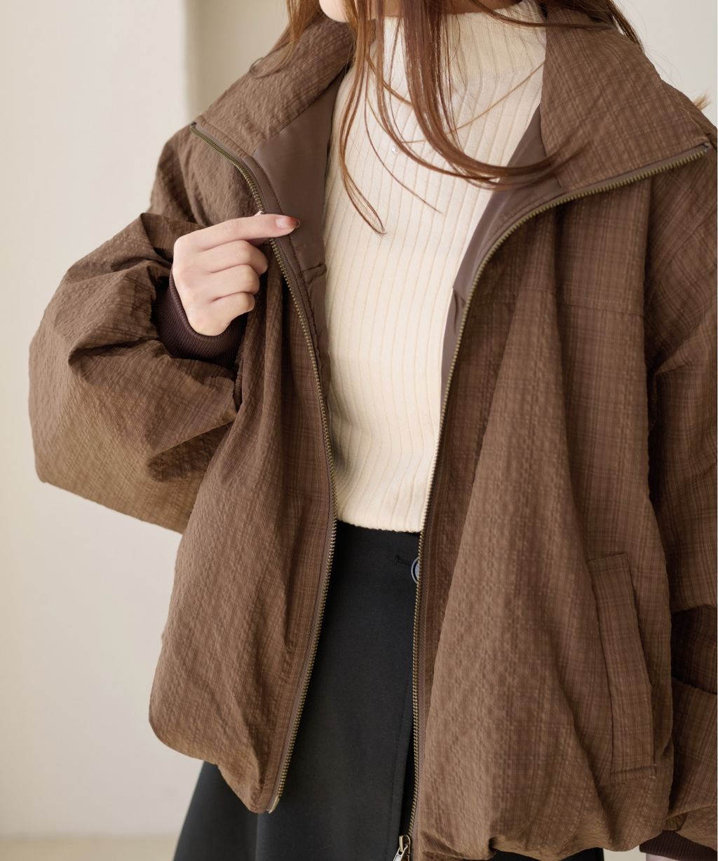 apres jour clair 雙拉鍊中綿保暖氣球外套_20