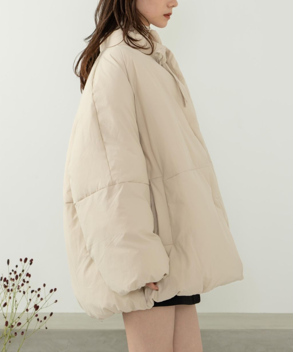 hinari 中綿蝴蝶結綁帶中長版保暖防風外套_7